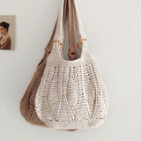 Women’s Retro Artsy Twist Cotton Knitted Bag Shoulder Bag for Boho Everyday Style & Gifts