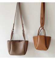 Women’s Soft Leather Bucket Bag for Everyday City Outfits