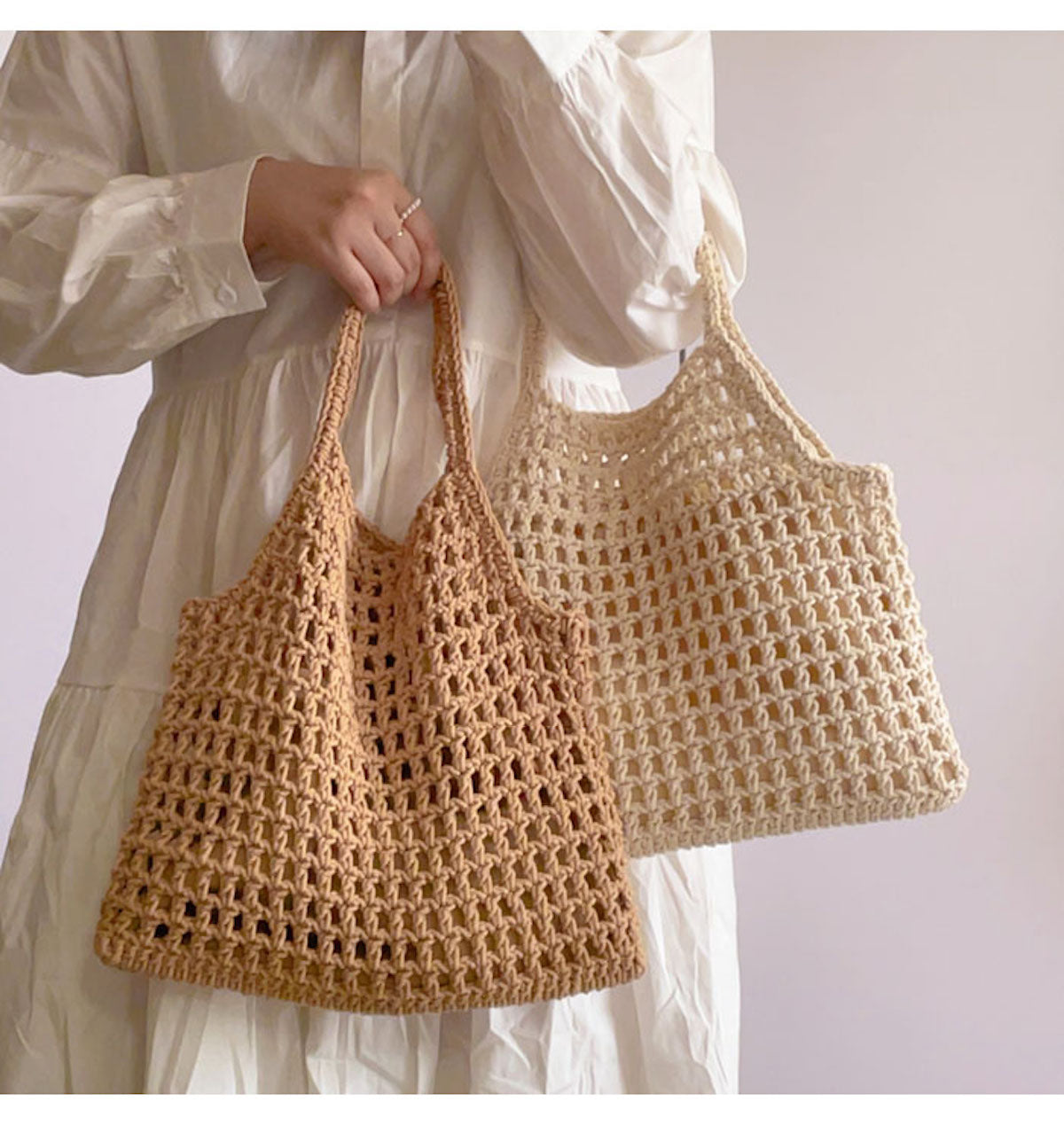 Women’s Retro Cotton Knitted Fishnet Bag Shoulder Bag for Boho Everyday Style & Gifts