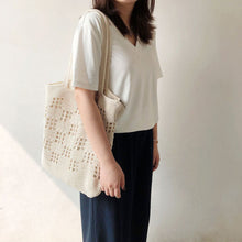 Women’s Crochet Cotton Retro Patterned Tote Bag for Boho Everyday Style & Gifts