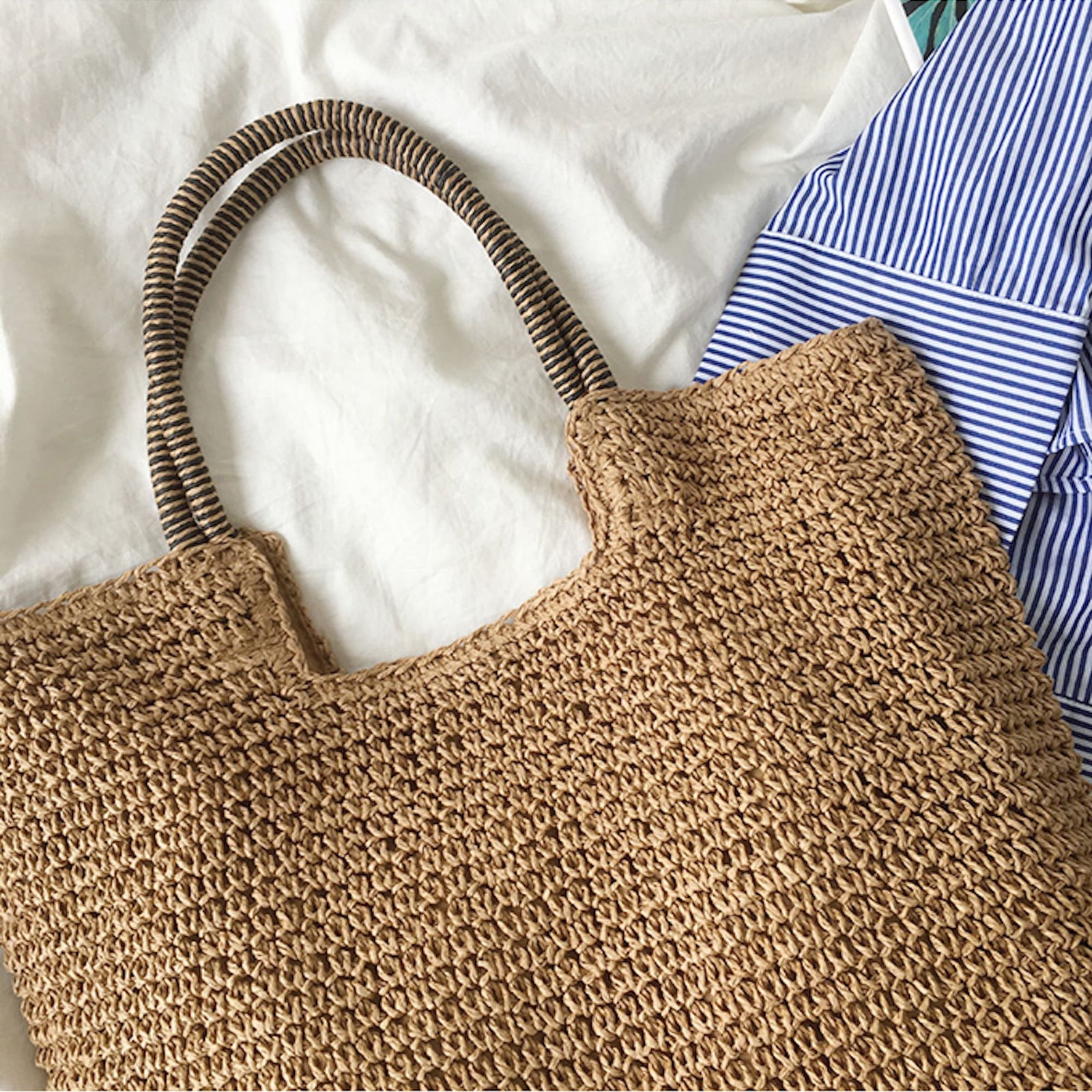 Women’s Beach Straw Woven Tote Bag for Beach, Vacation & Summer Outfits