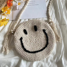 Women’s Crochet Smiley Face Round Bag Purse for Boho Everyday Style & Gifts