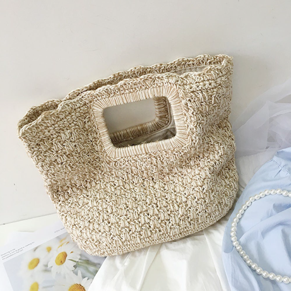 Women’s Harajuku Style Cotton Top Handle Tote Bag for Boho Everyday Style & Gifts