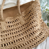 Women’s Large Straw Woven Tote Bag for Beach, Vacation & Summer Outfits