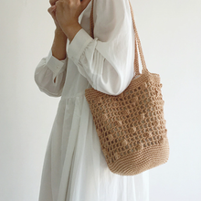 Women’s Crochet Cotton Bucket Shoulder Bag for Boho Everyday Style & Gifts