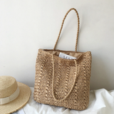 Women’s Lightweight Straw Woven Square Tote Bag for Beach, Vacation & Summer Outfits