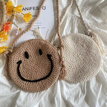 Women’s Crochet Smiley Face Round Bag Purse for Boho Everyday Style & Gifts