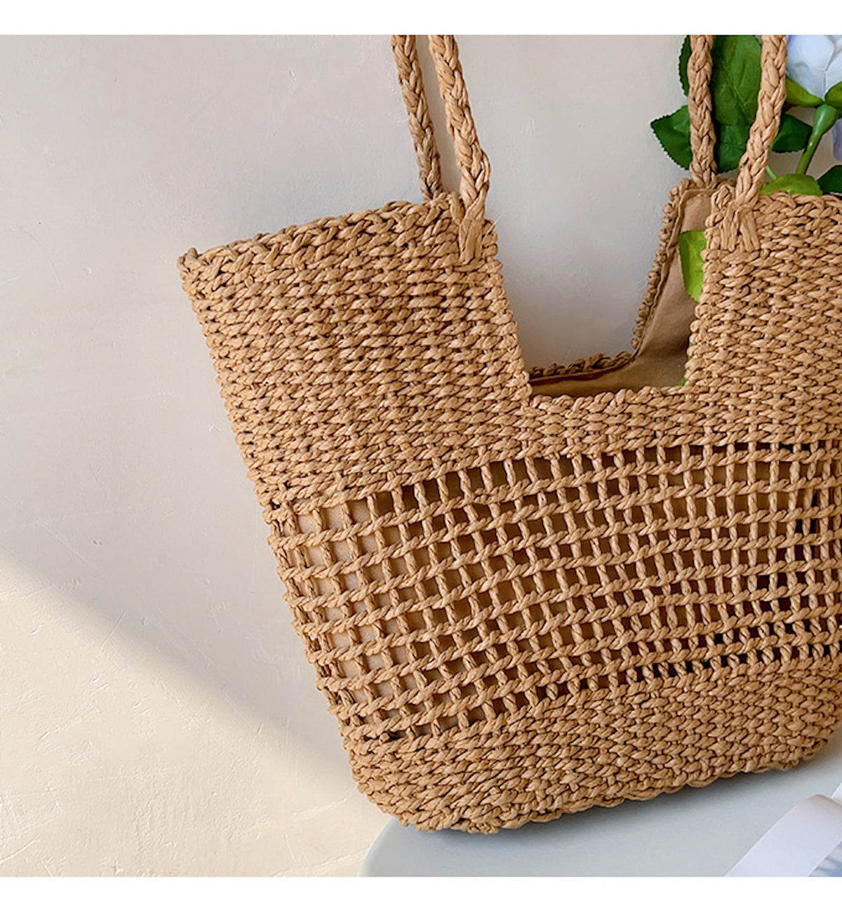 Women’s Straw Basket Summer Tote Bag for Beach, Vacation & Summer Outfits