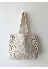 Crochet Cotton Retro Artsy Knitted Shoulder Women's Woven Bag for Boho Everyday Style & Gifts