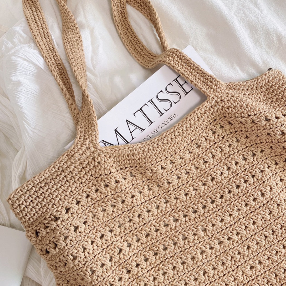 Women’s Crochet Cotton Retro Style Tote Bag for Boho Everyday Style & Gifts