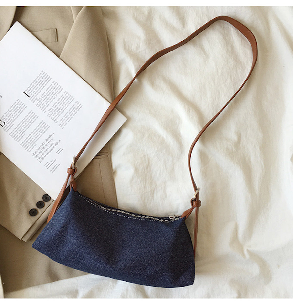 Women’s Classic Everyday Denim Shoulder Bag Purse for Everyday Outfits & Gifts