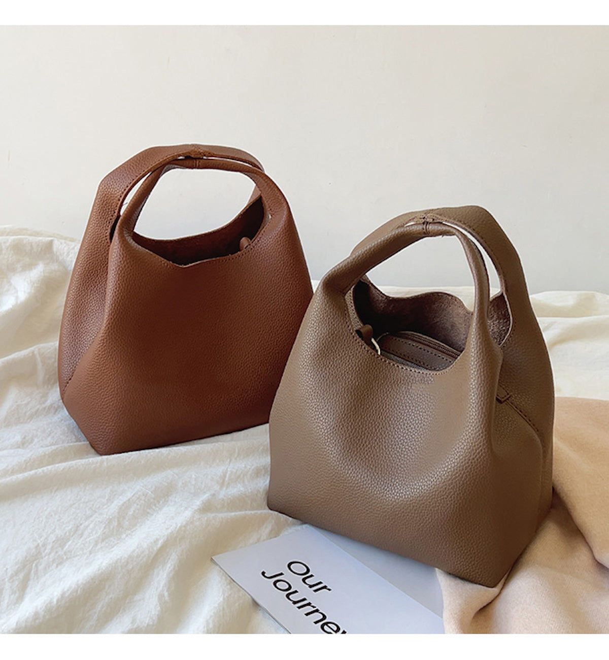 Women’s Soft Leather Bucket Shoulder Bag for Everyday City Outfits