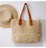 Women’s Large Straw Woven Tote for Beach, Vacation & Summer Outfits