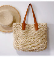 Women’s Large Straw Woven Tote for Beach, Vacation & Summer Outfits