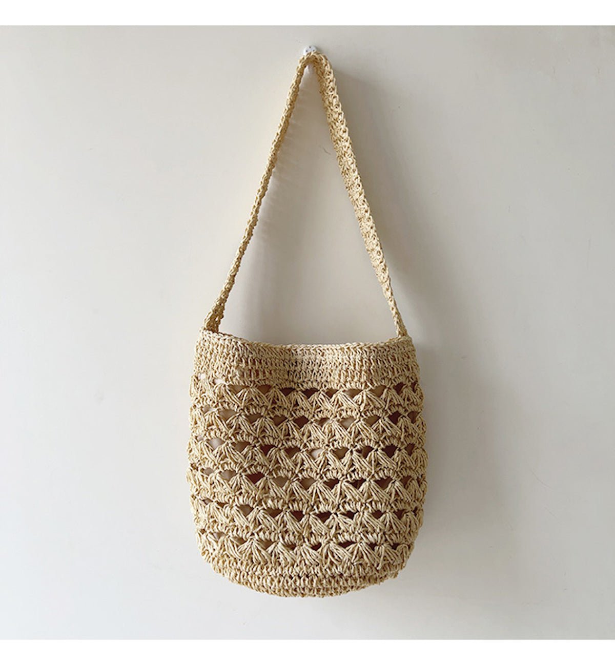Women’s Patterned Straw Shoulder Bucket Bag for Beach, Vacation & Summer Outfits