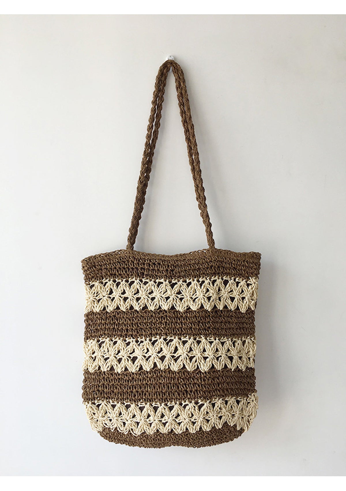 Women’s Patterned Straw Woven Tote Bag for Beach, Vacation & Summer Outfits