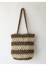 Women’s Patterned Straw Woven Tote Bag for Beach, Vacation & Summer Outfits