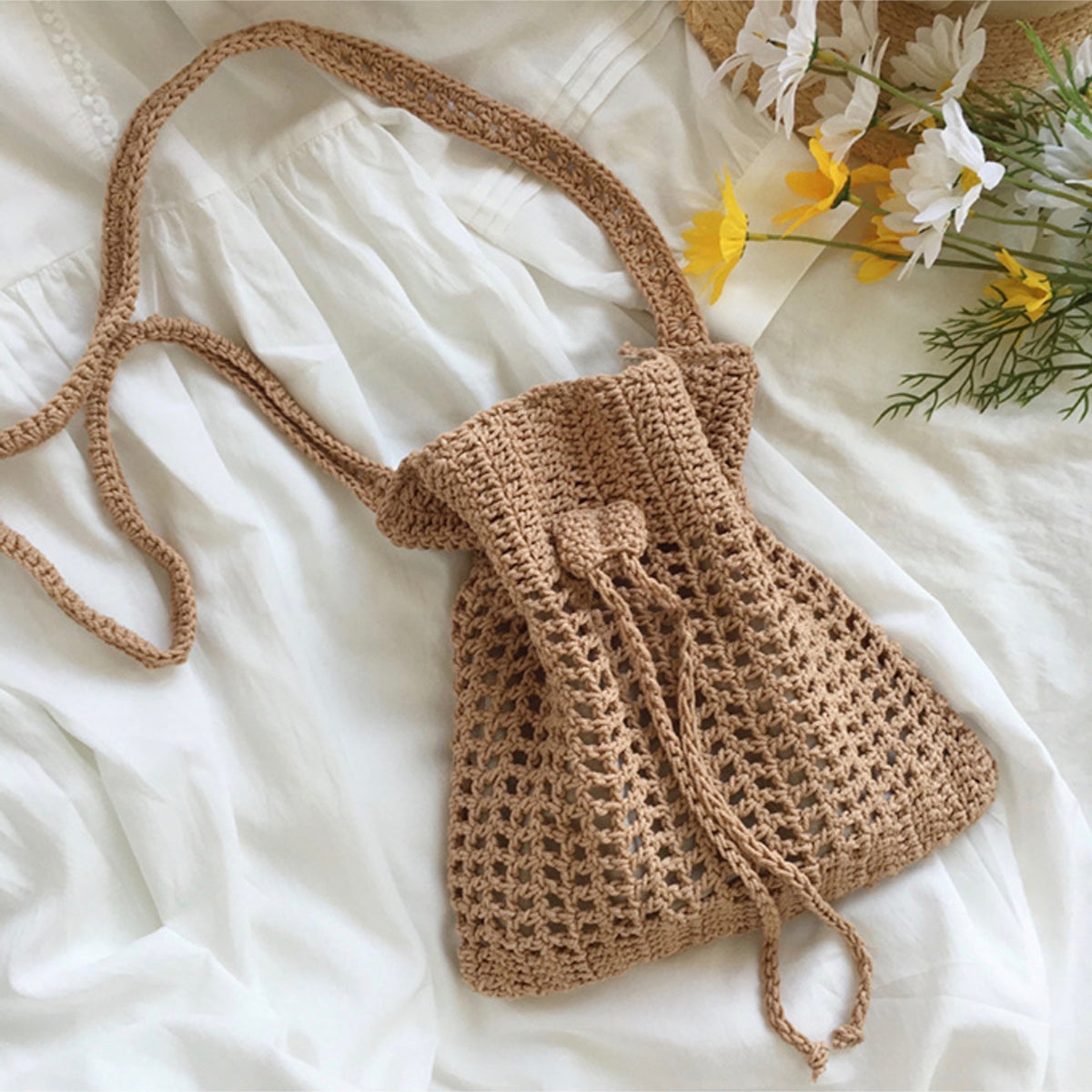 Women’s Handmade Crochet Crossbody Bag for Boho Everyday Style & Gifts