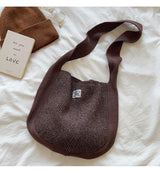 Women’s Cotton Knit Shoulder Bag Bucket Bag for Boho Everyday Style & Gifts