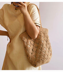 Women’s Cotton Crochet Bucket Bag for Boho Everyday Style & Gifts