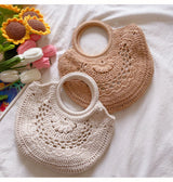 Women’s Crochet Cotton Handmade Top Handle Shoulder Bag for Boho Everyday Style & Gifts