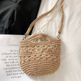 Women’s Retro Crochet Crossbody Bucket Bag for Boho Everyday Style & Gifts