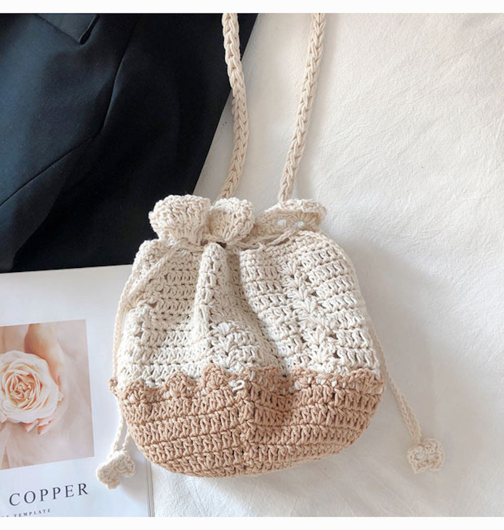 Women’s Retro Cotton Drawstring Shoulder Bag Crossbody Bag for Boho Everyday Style & Gifts