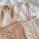 Women’s Handmade Cotton Knitted Shoulder Bucket Bag Crossbody Bag for Boho Everyday Style & Gifts