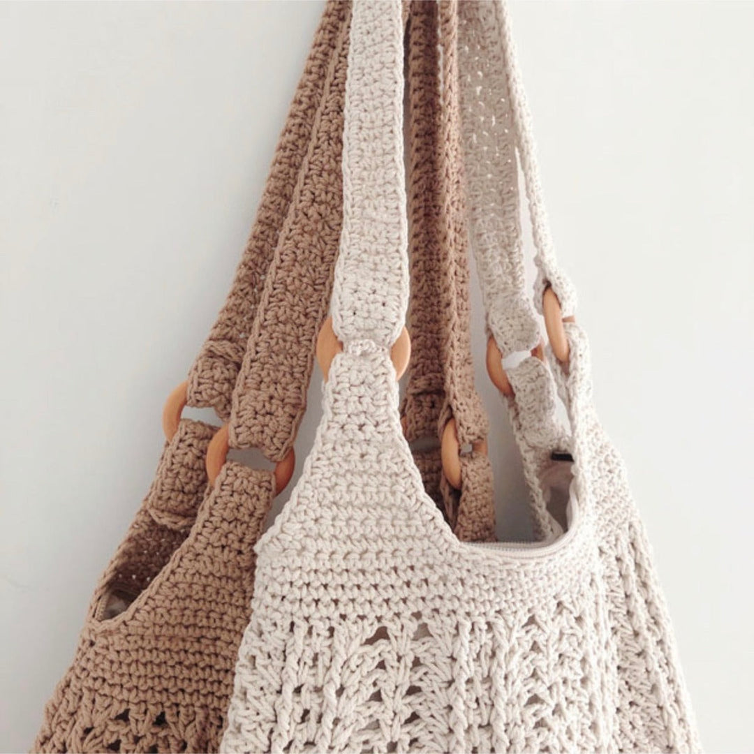 Women’s Retro Artsy Twist Cotton Knitted Bag Shoulder Bag for Boho Everyday Style & Gifts