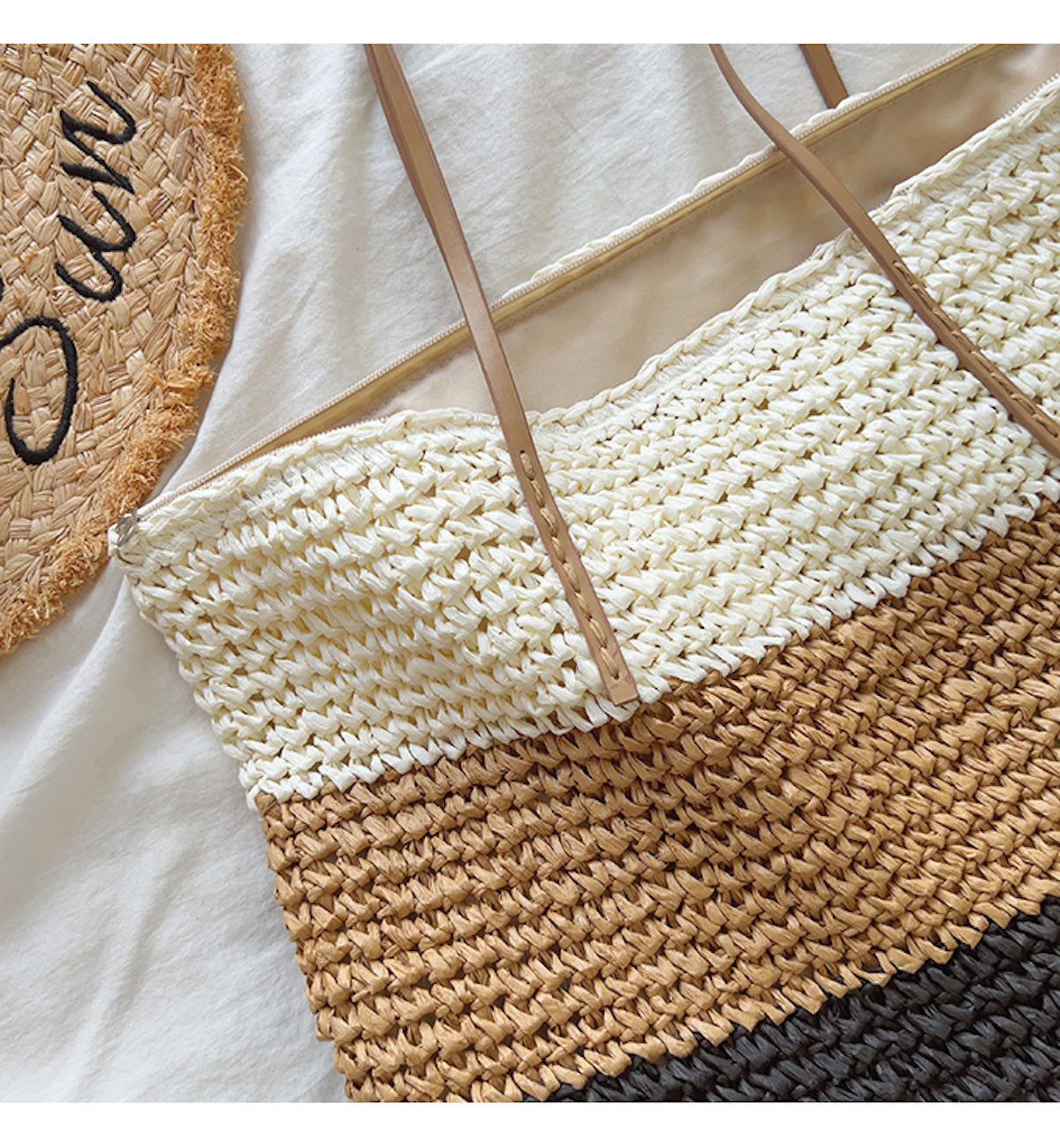 Women’s Large Straw Woven Summer Tote for Beach, Vacation & Summer Outfits