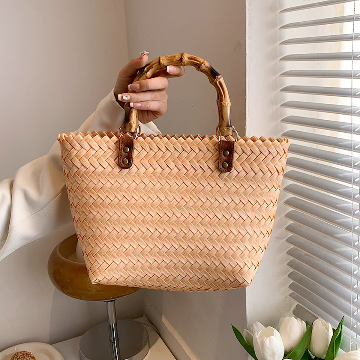 Women’s Straw Handmade Summer Beach Basket Tote for Beach, Vacation & Summer Outfits