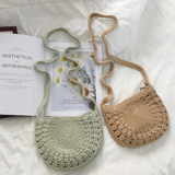 Women’s Small Boho Cotton Knitted Shoulder Bag Purse for Boho Everyday Style & Gifts