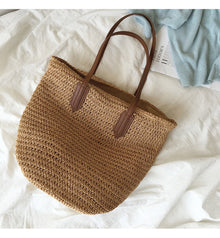 Women’s Retro Straw Woven Tote Bag for Beach, Vacation & Summer Outfits