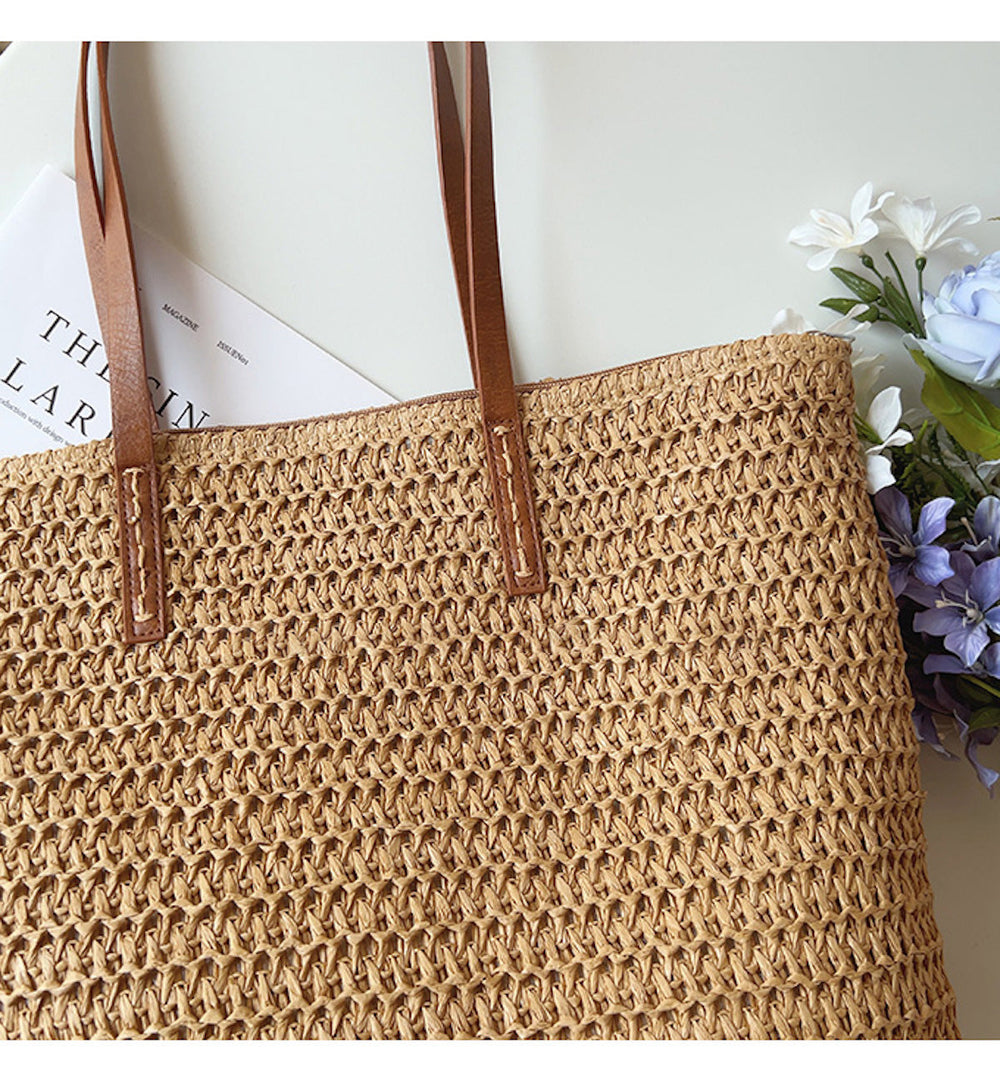 Geflochtene Strohtasche für Damen für Strand, Urlaub & Sommeroutfits