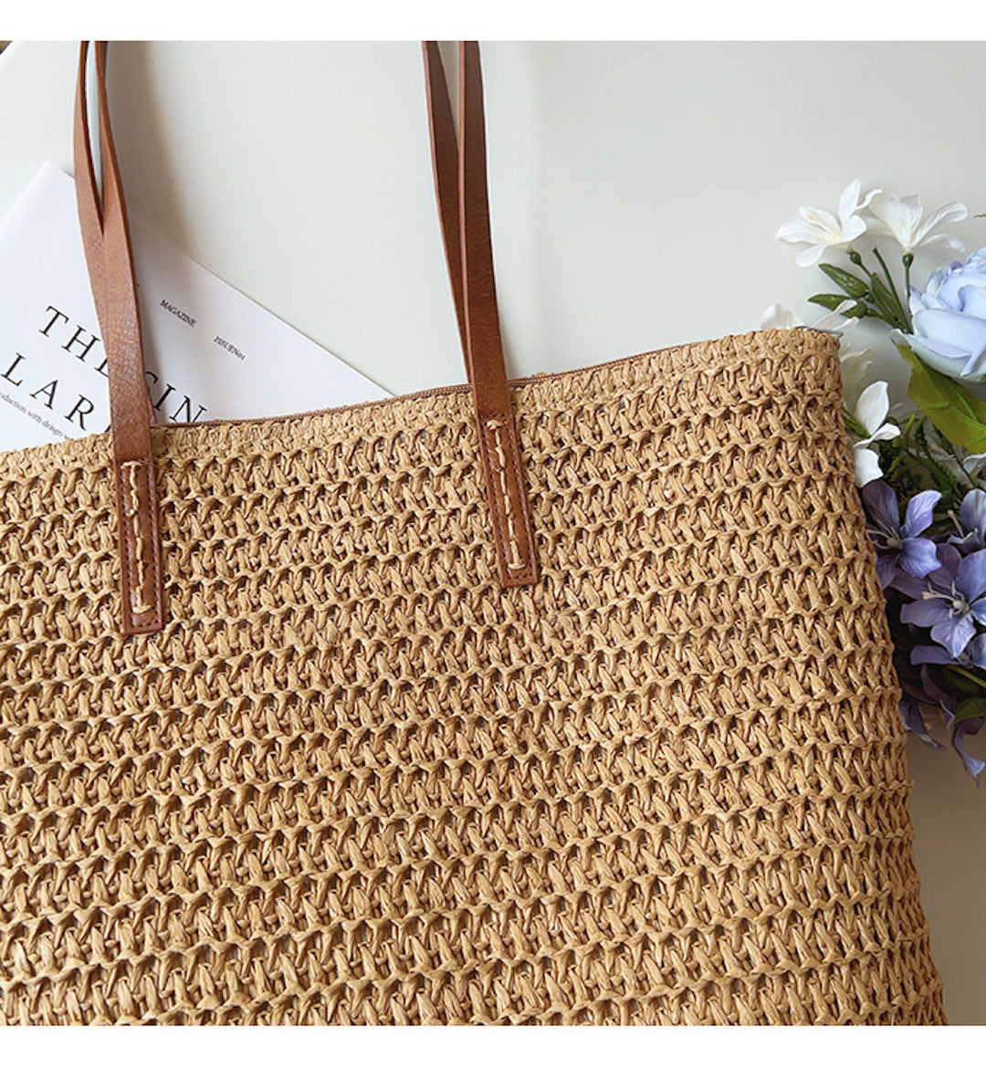 Geflochtene Strohtasche für Damen für Strand, Urlaub & Sommeroutfits