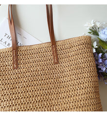 Geflochtene Strohtasche für Damen für Strand, Urlaub & Sommeroutfits