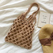 Women’s Crochet Bag with Fishnet Design Top Handle Bag for Boho Everyday Style & Gifts