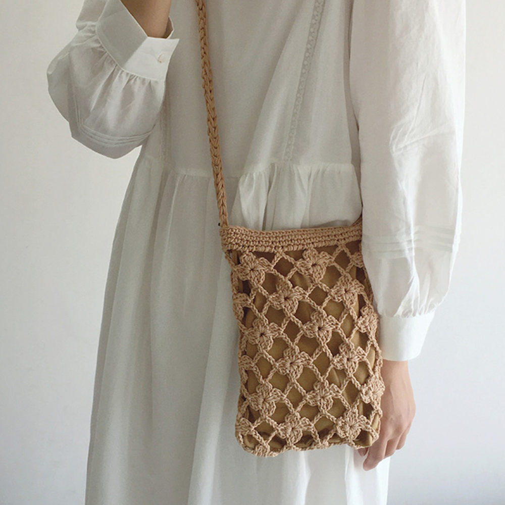 Damen-Häkel-Umhängetasche für den Boho-Alltagsstil und als Geschenk