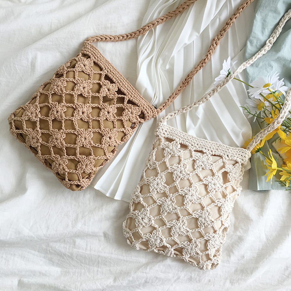 Damen-Häkel-Umhängetasche für den Boho-Alltagsstil und als Geschenk