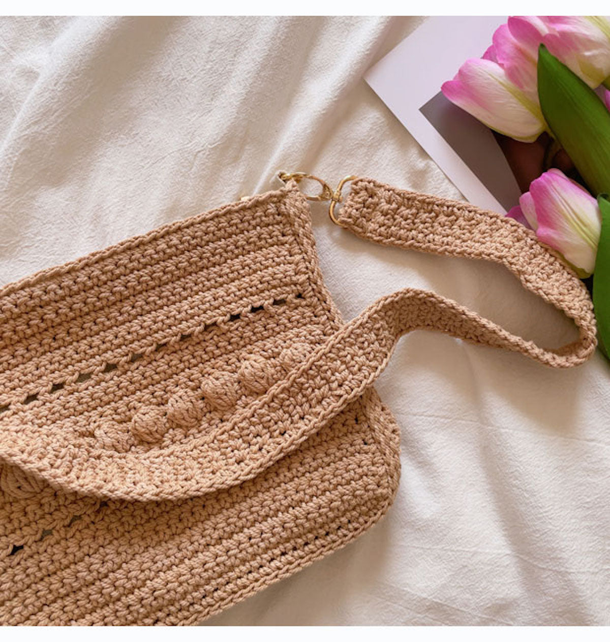 Women’s Handmade Crochet Messenger Bag for Boho Everyday Style & Gifts