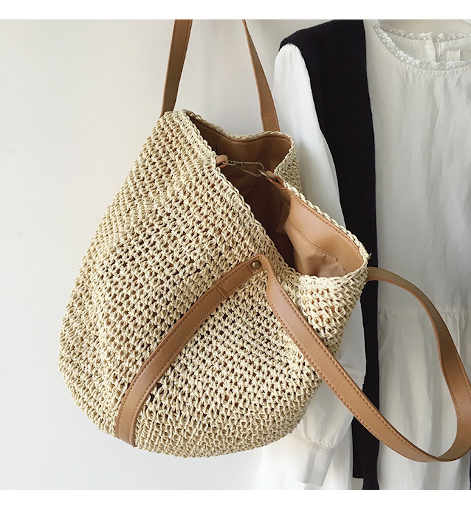 Women’s Large Straw Woven Tote Bag for Beach, Vacation & Summer Outfits