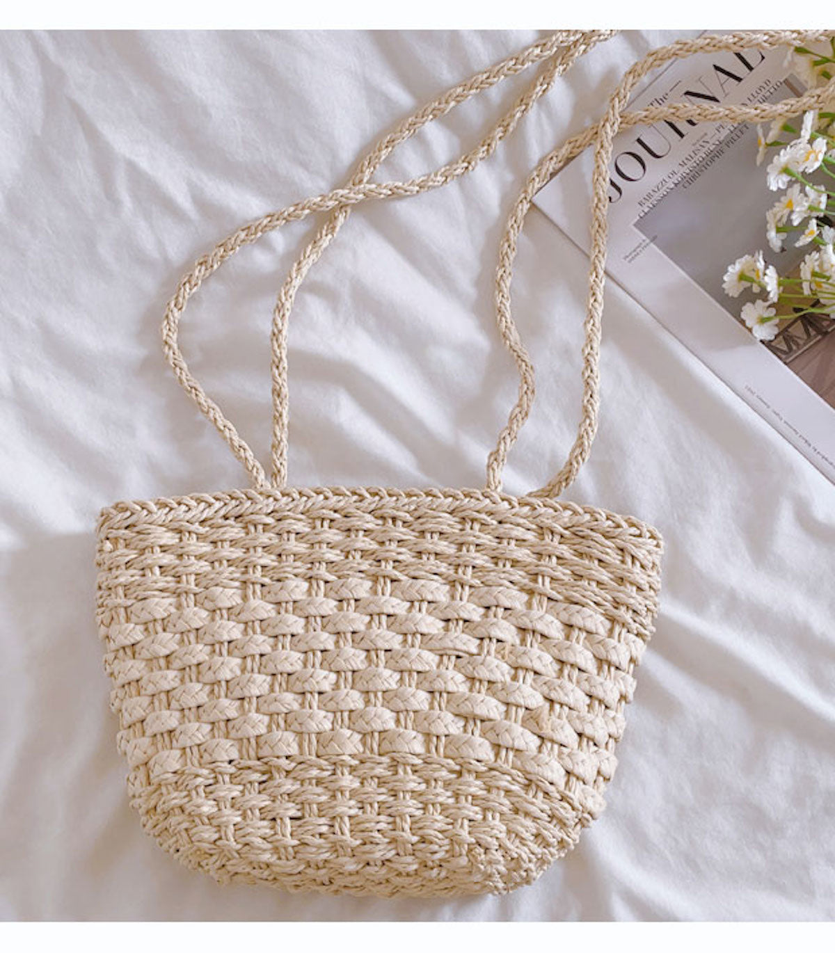 Women’s Simple Woven Straw Tote Bag for Beach, Vacation & Summer Outfits