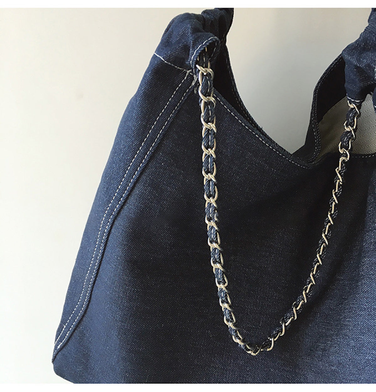 Women’s Retro Chain Strap Denim Tote for Everyday Outfits & Gifts