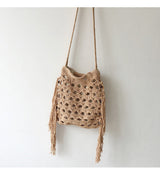 Women’s Retro Cotton Crochet Shoulder Bag for Boho Everyday Style & Gifts