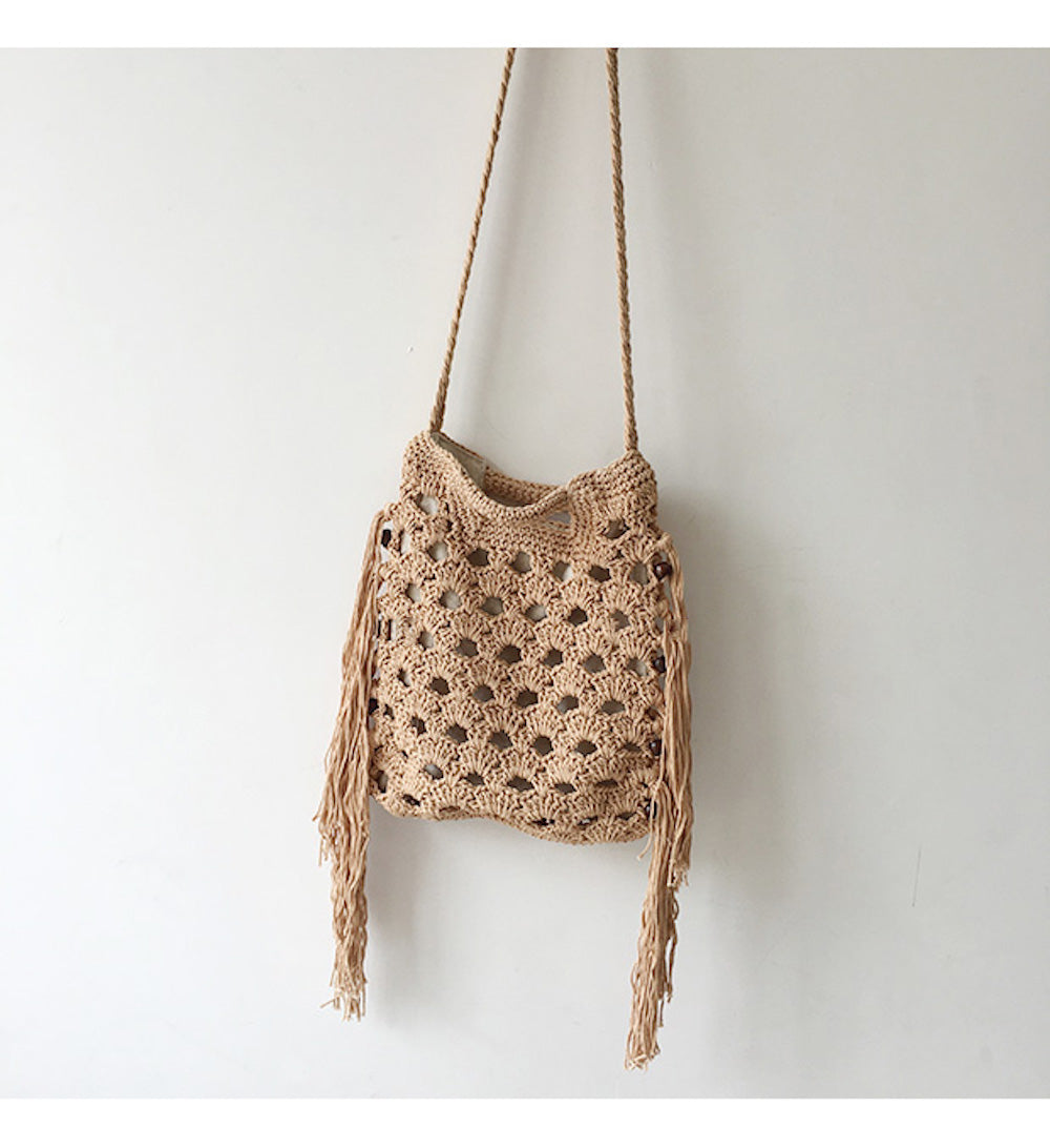Women’s Retro Cotton Crochet Shoulder Bag for Boho Everyday Style & Gifts