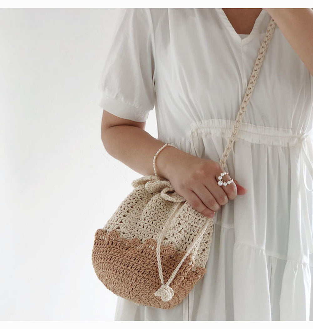 Women’s Retro Cotton Drawstring Shoulder Bag Crossbody Bag for Boho Everyday Style & Gifts