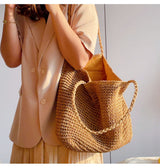 Women’s Straw Woven Tote for Beach, Vacation & Summer Outfits