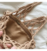 Women’s Crochet Bag with Fishnet Design Top Handle Bag for Boho Everyday Style & Gifts
