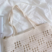 Women’s Crochet Cotton Retro Patterned Tote Bag for Boho Everyday Style & Gifts