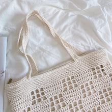Women’s Crochet Cotton Retro Patterned Tote Bag for Boho Everyday Style & Gifts
